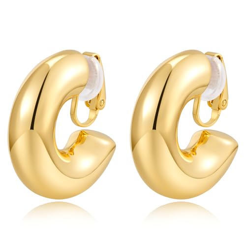 LILIE&WHITE Ohrclips Goldfarben – Stilvolle Ohrstecker mit Clipverschluss, Komfortable und Elegante Ohrringe für Damen, Perfekt für Alltag und Besondere Anlässe von LILIE&WHITE