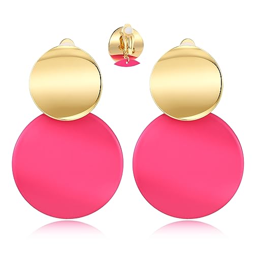 LILIE&WHITE Ohrclips Damen Elegante Ohrclips für Damen, Goldene und Pinke Farben, Komfortables und Stilvolles Design, Perfekt für Alltag und Besondere Anlässe von LILIE&WHITE