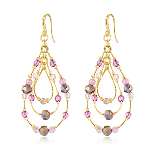 LILIE&WHITE Ohrringe Elegante Hängeohrringe für Damen mit bunten Perlen, Vintage-Stil, Handgefertigter Boho-Schmuck für besondere Anlässe von LILIE&WHITE