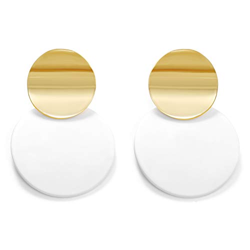 LILIE&WHITE Ohrringe – Stilvolle Statement-Ohrstecker für Damen in Weiß und Gold, Geometrisches Design, Eleganter und Moderner Modeschmuck von LILIE&WHITE