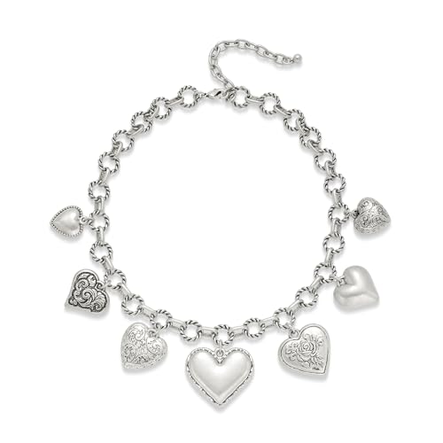 LILIE&WHITE Silberne Herz Anhänger Halskette mit Filigranem Design, Hypoallergen, Langlebig, Elegantes Schmuckstück für Damen, Geschenk für Besondere Anlässe von LILIE&WHITE