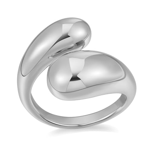 LILIE&WHITE Ring Damenring in Silberfarben, Modernes Offenes Design, Einstellbarer Ring für Alltag und Besondere Anlässe, Eleganter Modeschmuck von LILIE&WHITE