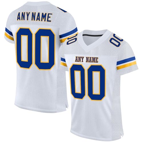 Personalisiert American-Football-Trikot Custom Football Jersey Personalized Stitched/Printed Team Name & Number Sports Uniform Men Women Youth Herren Sporthemden Schnelltrocknend Atmungsaktiv T-Shirt von LILIHOT