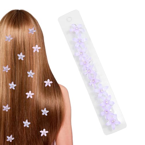 10 Stück Haarschmuck Blumen,Mini Klein Blume Kleine Haarspange für Mädchen Hair Mit Damen Haare Flower Clips Haarklammern Haarnadeln Violett Haarclips Haarklammer Accessories Adorned Blumenhaarnadel von LILIKAI