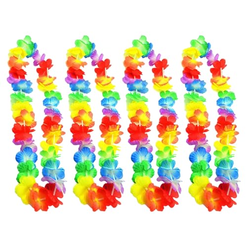 LILIKAI 4 Stück Hawaii Deko Ketten,Hawaiian Blumenkette,Hawaiianische Blumen Kette Set Kostüm Accessoires,Aloha Halskette Beach Girlanden,Kinder Hula Strand Thema Bunte Dekoration,for Beachparty (4) LILIKAI 4 Stück Hawaii Deko Ketten,Hawaiian Blumenkette,Hawaiianische Blumen Kette Set Kostüm Accessoires,Aloha Halskette Beach Girlanden,Kinder Hula Strand Thema Bunte Dekoration,for Beachparty (4) von LILIKAI