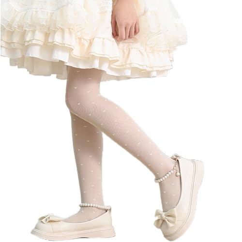 LILIKAI Feinstrumpfhose Mädchen,Strumpfhose Mädchen Glitter Girls Strumpfhosen Weiß Seidenstrumpfhose Dünne Kinder Glitzer Strumphose Weiße Lolita Girl Kinderstrumpfhosen Geschenk für Tochter von LILIKAI