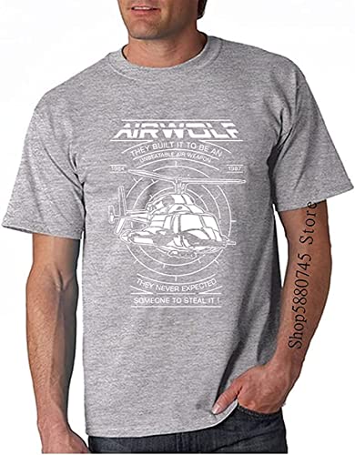 Airwolf Supercopter Mens T Shirt Short Sleeve Cool Grey T-Shirts & Hemden(Medium) von LILININ