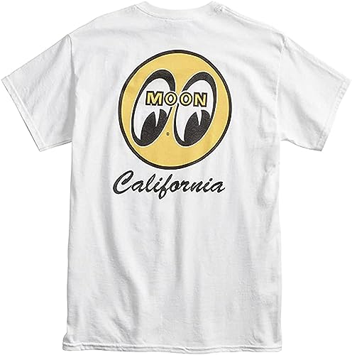 Men's Mooneyes Moon Equipp California Script Tshirt White T-Shirts & Hemden(Large) von LILININ