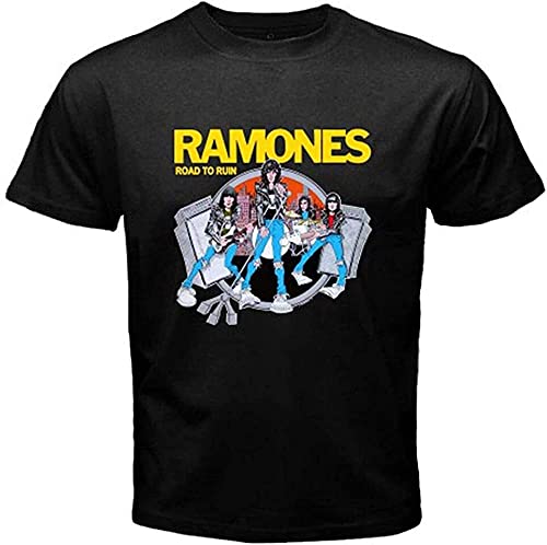The Ramones Road to Ruin Punk Rock Band Legend Men's Black T-Shirt Size Black T-Shirts & Hemden(Large) von LILININ