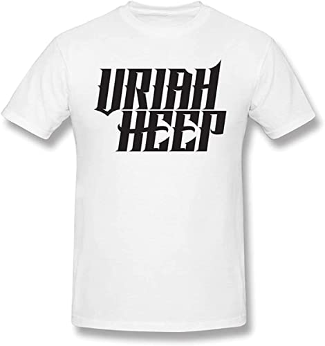 Uriah Heep Mans T Shirts Short Sleeves Crew Neck Tees Summer Casual Tops White T-Shirts & Hemden(Medium) von LILININ