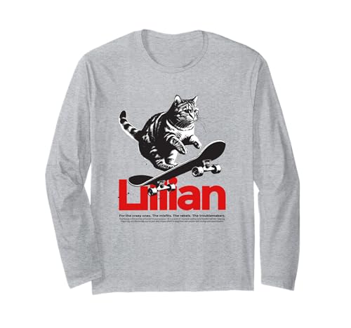 LILLIAN - Schöner Mädchen Name mit Katze & Skateboard Langarmshirt LILLIAN - Schöner Mädchen Name mit Katze & Skateboard Langarmshirt von LILLIAN Tochter Enkel Geburtstag Geschenkideen