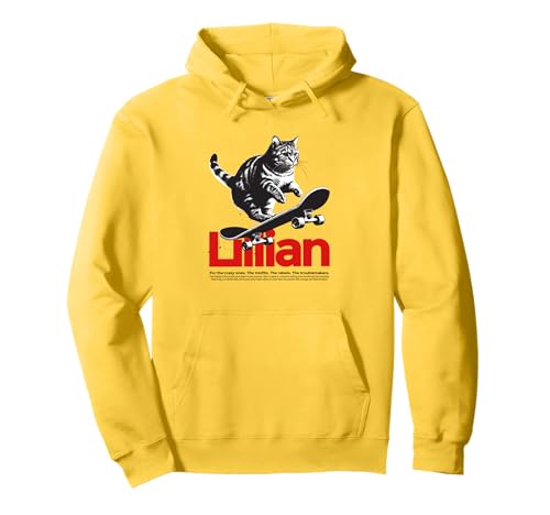 LILLIAN - Schöner Mädchen Name mit Katze & Skateboard Pullover Hoodie LILLIAN - Schöner Mädchen Name mit Katze & Skateboard Pullover Hoodie von LILLIAN Tochter Enkel Geburtstag Geschenkideen