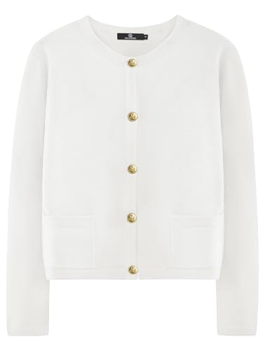 LILLUSORY Damen Strickjacke Pullover 2025 Herbst Oufits Kleidung Mode Trendy Langarm Tops Casual Strickjacken, Weiss/opulenter Garten, Mittel LILLUSORY Damen Strickjacke Pullover 2025 Herbst Oufits Kleidung Mode Trendy Langarm Tops Casual Strickjacken, Weiss/opulenter Garten, Mittel von LILLUSORY