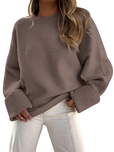 LILLUSORY Damen-Pullover, überschnittener, flauschiger, dicker, warmer Pullover, Muskatnuss, Mittel LILLUSORY Damen-Pullover, überschnittener, flauschiger, dicker, warmer Pullover, Muskatnuss, Mittel von LILLUSORY