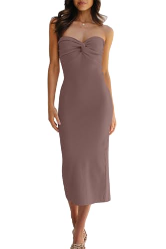 LILLUSORY Strickkleider, figurbetontes Kleid mit gedrehter Vorderseite und Rückenschlitz, Muskatnuss, Mittel LILLUSORY Strickkleider, figurbetontes Kleid mit gedrehter Vorderseite und Rückenschlitz, Muskatnuss, Mittel von LILLUSORY