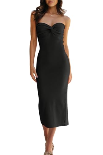 LILLUSORY Strickkleider, figurbetontes Kleid mit gedrehter Vorderseite und Rückenschlitz, Schwarz, Klein LILLUSORY Strickkleider, figurbetontes Kleid mit gedrehter Vorderseite und Rückenschlitz, Schwarz, Klein von LILLUSORY