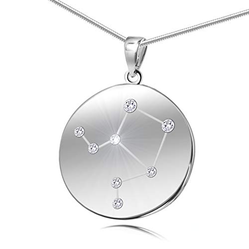 Damen Halskette echt Silber 925 Swarovski Elements Sternzeichen-Anhänger Waage längen-verstellbar Geschenkverpackung Geschenk für Freundin von LILLY MARIE