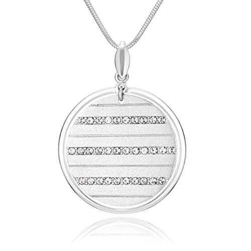 Damen Kette lang Sterling-Silber 925 Anhänger Rund längen-verstellbar Geschenkverpackung Partner Geschenke von LILLY MARIE