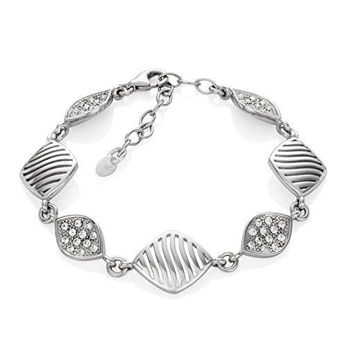 Damen Silberarmband echt Silber 925 Swarovski Elements Raute Länge flexibel Geschenkverpackung Geschenkideen für die Mama von LILLY MARIE