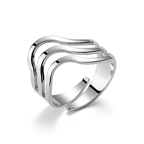 LILLY MARIE Exquisiter Verstellbarer Ring Aus Sterlingsilber Mit Modernem Design von LILLY MARIE
