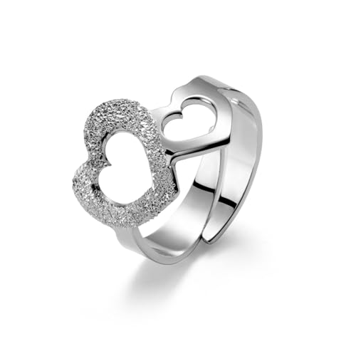 Verstellbarer Sterling Silber Ring Mit Doppelt Herz Design Verstellbarer Sterling Silber Ring Mit Doppelt Herz Design von LILLY MARIE