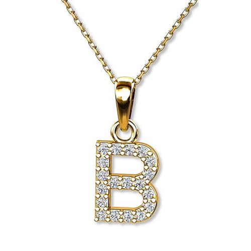 LILLY MARIE Buchstaben Kette Echtgold Gold 333 Personalisierte Halskette mit Initial Anhänger Buchstabe B Buchstabenkette Damen Namenskette Geschenk für Frauen Weihnachten Geburtstag Valentinstag von LILLY MARIE