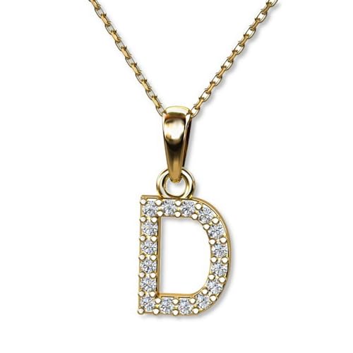 LILLY MARIE Buchstaben Kette Gold 333 Personalisierte Halskette mit Initial Anhänger Buchstabe D Buchstabenkette Damen Namenskette Geschenk für Frauen Weihnachten Geburtstag Valentinstag von LILLY MARIE