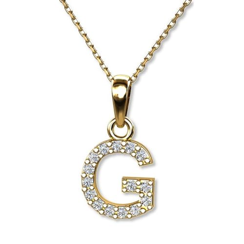 LILLY MARIE Buchstaben Kette Echtgold Gold 333 Personalisierte Halskette mit Initial Anhänger Buchstabe G Buchstabenkette Damen Namenskette Geschenk für Frauen Weihnachten Geburtstag Valentinstag von LILLY MARIE