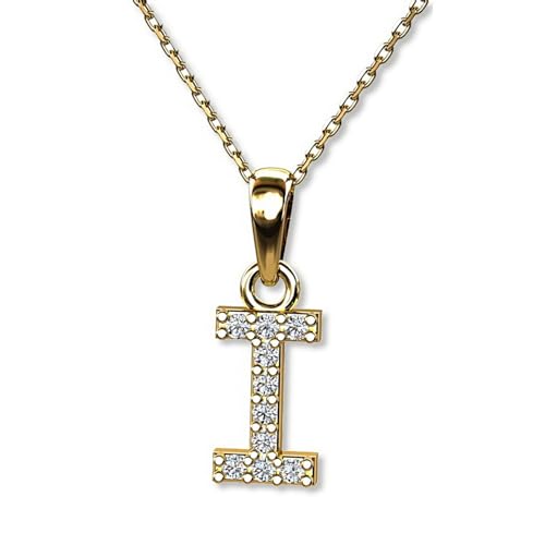 LILLY MARIE Buchstaben Kette Gold 333 Personalisierte Halskette mit Initial AnhängerBuchstabe I Buchstabenkette Damen Namenskette Geschenk für Frauen Weihnachten Geburtstag Valentinstag von LILLY MARIE