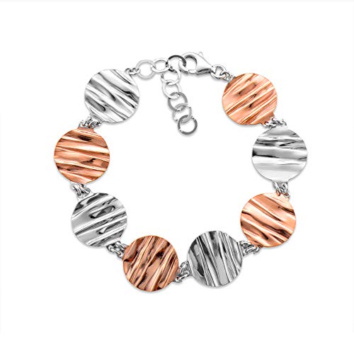 LILLY MARIE Damen Armband Aus Sterlingsilber Mit Zweifarbigem Design Und Karabinerverschluss von LILLY MARIE