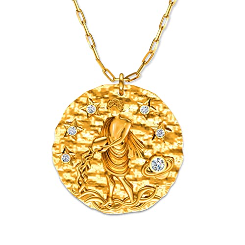 LILLY MARIE Kette Mit Sternzeichen Wassermann Anhänger Aus Vergoldetem Sterlingsilber von LILLY MARIE