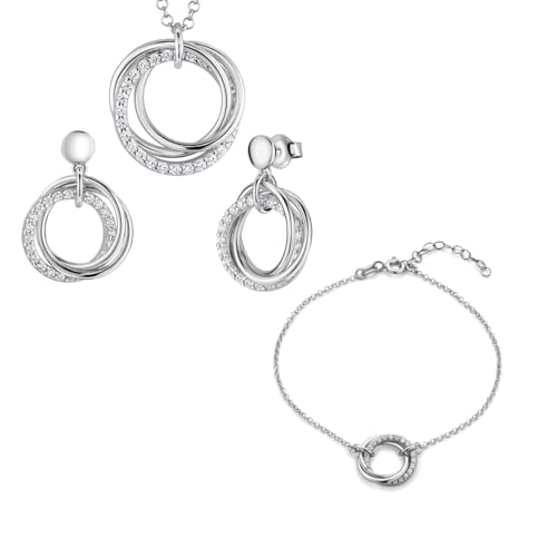 LILLY MARIE Handgefertigte Halskette Mit Verstellbarer Länge Und Sterling Silber Ohrringe von LILLY MARIE