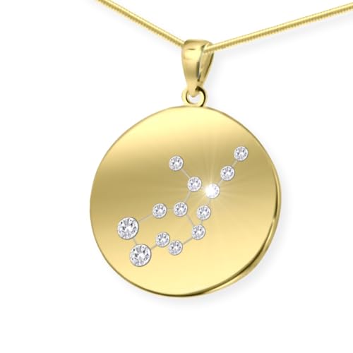 LILLY MARIE Vergoldete Schlangenkette Mit Jungfrau Sternzeichen Anhänger In 925 Sterlingsilber von LILLY MARIE