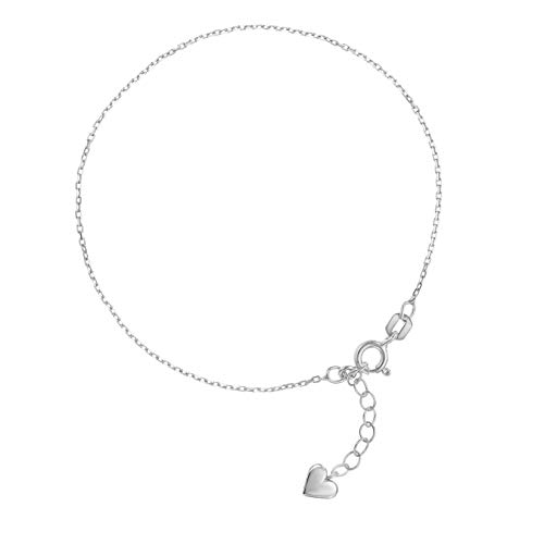 LILLY MARIE Hochwertige Damen Fußkette Aus Sterlingsilber Mit Herz-Anhänger Und Verstellbarer Länge von LILLY MARIE