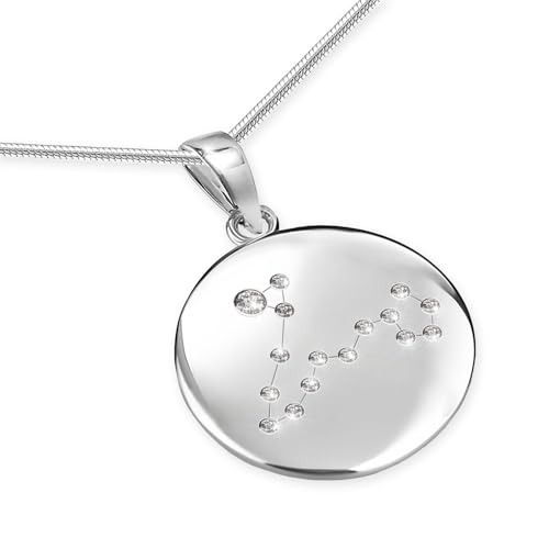 LILLY MARIE Fische Sternzeichen Kette Mit Runde Anhänger Aus Sterling Silber von LILLY MARIE