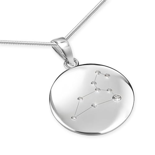 LILLY MARIE Sternzeichen Kette Silber 925 Personalisierte Halskette mit Anhänger Löwe Damen Geschenk für Frauen Weihnachten Geburtstag Valentinstag von LILLY MARIE