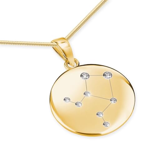 LILLY MARIE Halskette Mit Waage Sternzeichen Anhänger Aus Vergoldetem Silber 925 von LILLY MARIE