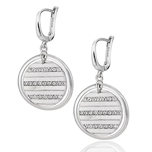 Damen Silber-Ohrringe echt Silber 925 Swarovski Elements Rund Schmucketui Geschenk Beste Freundin von LILLY MARIE