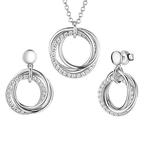 LILLY MARIE Damen Schmuck Set Silber 925 Unendlichkeit-Anhänger längen-verstellbar Geschenkverpackung Beste Freundin Geschenke von LILLY MARIE