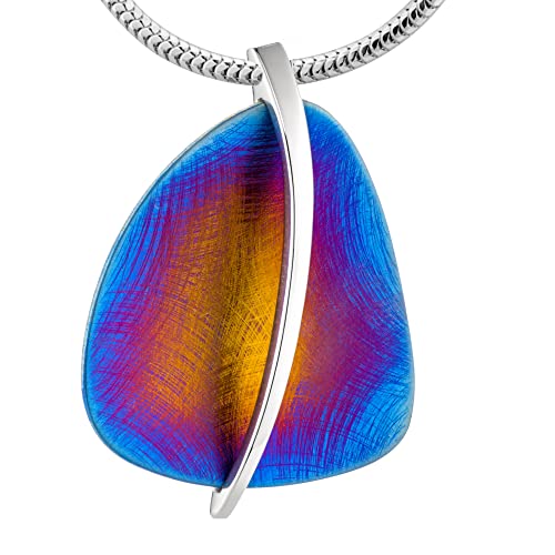 LILLY MARIE Damen Kette Sterling-Silber 925 Anhänger Titan Blau Lila mehrfarbig längen-verstellbar Schmucketui Kleine Geschenke für Frauen von LILLY MARIE