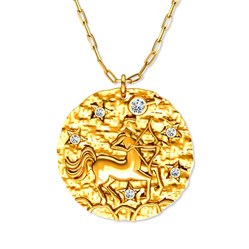 LILLY MARIE Vergoldete Halskette Mit Sternzeichen Schütze Anhänger Aus Sterlingsilber von LILLY MARIE