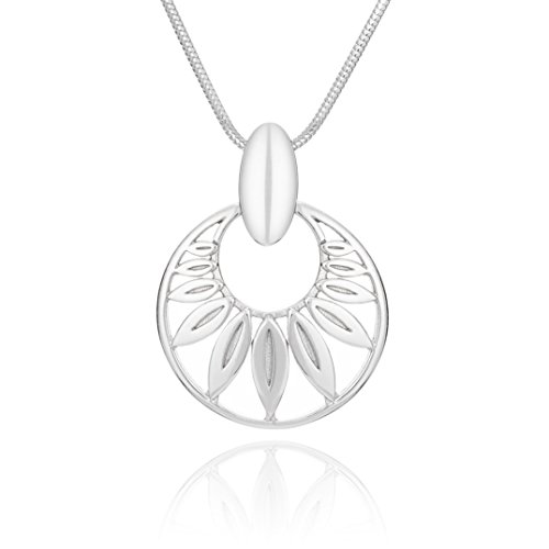 LILLY MARIE Handgefertigte Kette Mit Kreis-Anhänger Und Blätterdesign Aus 925er Silber von LILLY MARIE