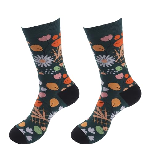 LILY MAJA 2 Paare,Unisex Baumwolle Sneaker Sportsocken Calf Socken,Bunte Beiläufig Gemusterte Socken(Modell S299,EU35-39) von LILY MAJA