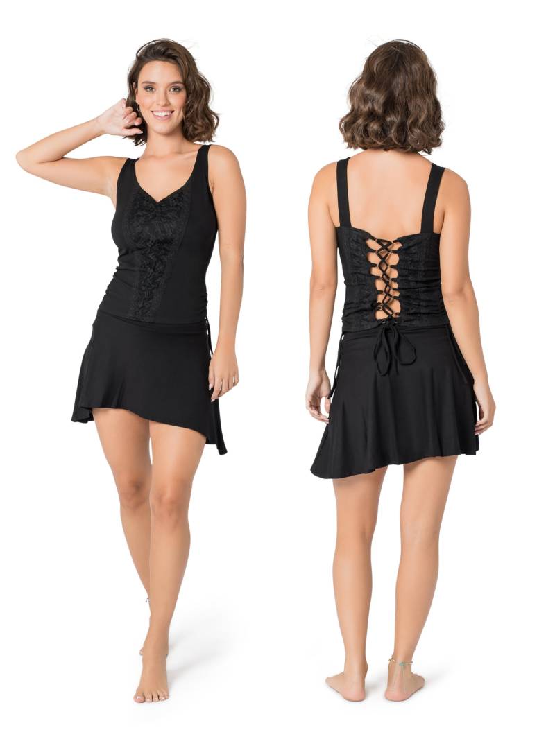 Frauen Boho Chic Schwarze Spitze Tank Mit Breiten Trägern | Sheer/Lace Up Zurück Sommer Top Für Tie Back Korsett Durchsichtig von LILYOMofficial