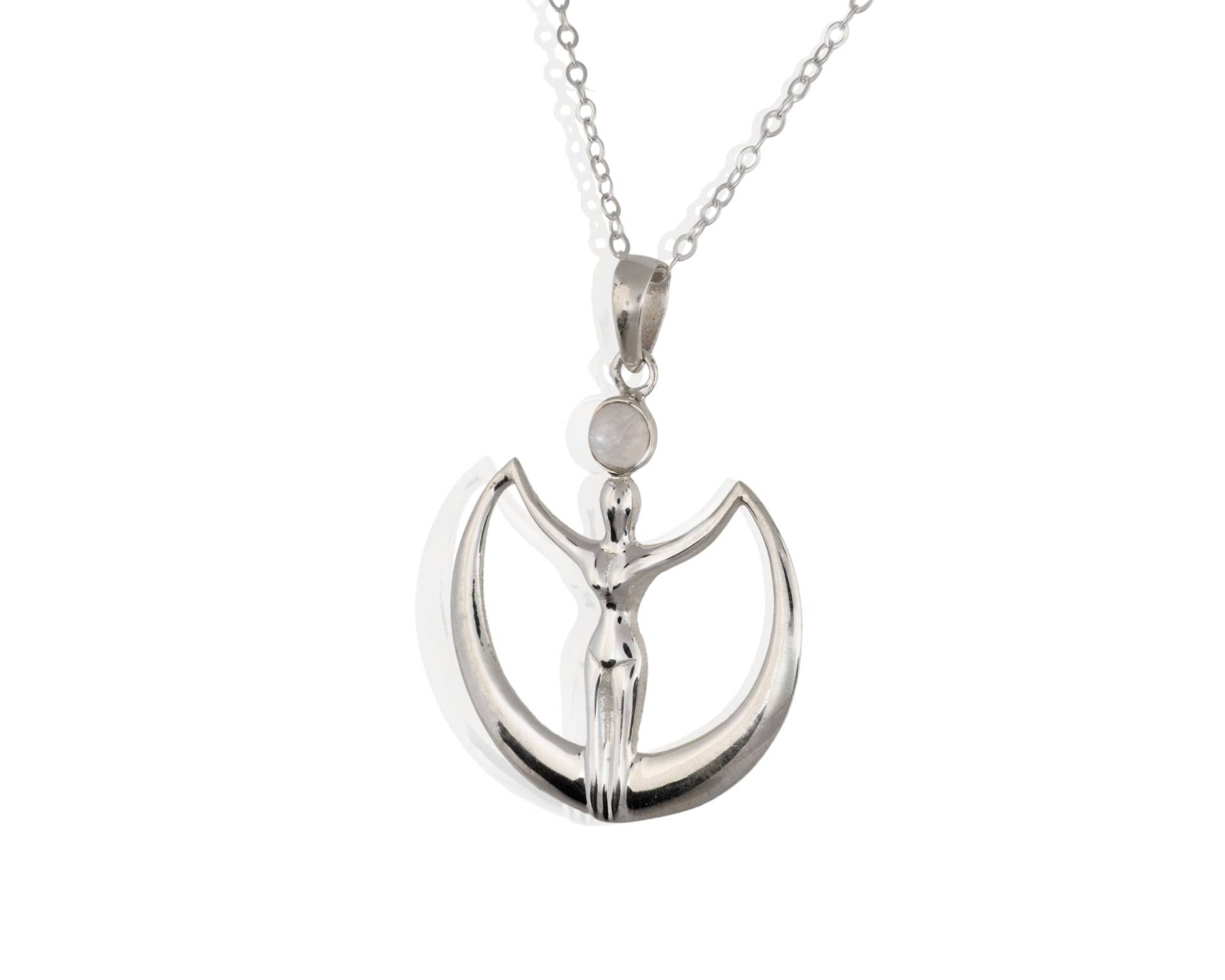Regenbogen Mondstein Göttin Anhänger Für Frau | Spiritueller Und Bedeutungsvoller Schmuck Geschenk Frauen Sacred Feminine Silver Wilde von LILYOMofficial