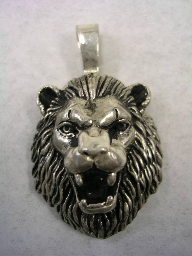 Löwen-Anhänger-Charme in Sterling Silber Mit Einem Alle Hoch Poliert Schwarzes Antikes Finish Löwen-Anhänger-Charme in Sterling Silber Mit Einem Alle Hoch Poliert Schwarzes Antikes Finish von LILYSJEWELERS