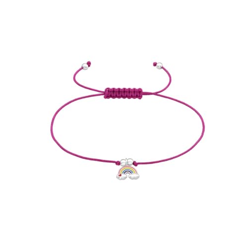 LIMDIX Regenbogen Kinder Armband, 925er Silber einstellbare Länge 12-24cm, Mehrfarbig dunkelrot von LIMDIX