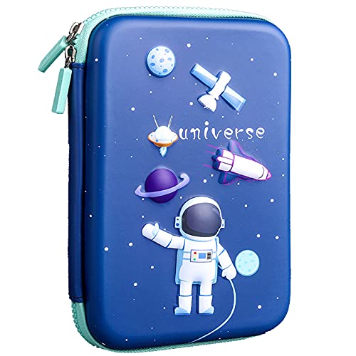 LIMEOW Federmäppchen mit Grossem Briefpapierkasten Bleistift Tasche mit Reißverschlüssen Portable Federmappe Organizer Geeignet Mäppchen Jungen für Schule & Büro Teen Geschenk (Blau Kein Briefpapier) von LIMEOW