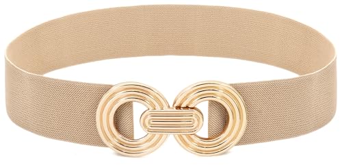 LIMHOO Damen Breite Elastische Taille Gürtel Mode Stretch-Bund (P19519 Khaki Mittel) von LIMHOO