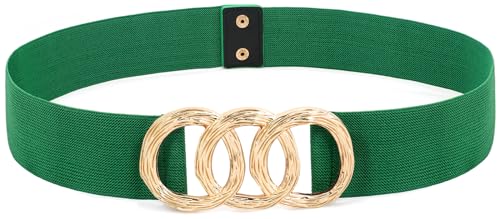 LIMHOO Damen Breite Elastische Taille Gürtel Mode Stretch-Bund (P19557 Grün XX-Large) von LIMHOO